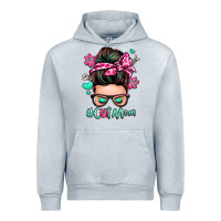 Heather Grey cat mom messy bun Urban Hoodie - Zillion Design Studio