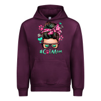 Mauve Wine cat mom messy bun Urban Hoodie - Zillion Design Studio
