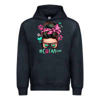Navy cat mom messy bun Urban Hoodie - Zillion Design Studio