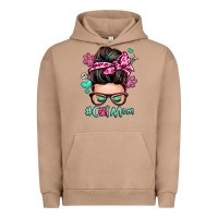 Pigment Burro cat mom messy bun Urban Hoodie - Zillion Design Studio