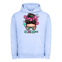 Pigment Grape Ice cat mom messy bun Urban Hoodie - Zillion Design Studio