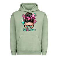 Pigment Oil Green cat mom messy bun Urban Hoodie - Zillion Design Studio