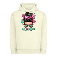 Pigment Pistachio cat mom messy bun Urban Hoodie - Zillion Design Studio