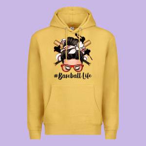 Baseball Life Messy Bun Premium Hoodie Designed By Zillion Design Studio