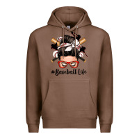 Chestnut baseball life messy bun Premium Hoodie - Zillion Design Studio