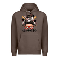 Coffee baseball life messy bun Premium Hoodie - Zillion Design Studio
