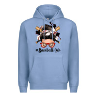 Colony Blue baseball life messy bun Premium Hoodie - Zillion Design Studio
