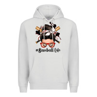 Dove Grey baseball life messy bun Premium Hoodie - Zillion Design Studio