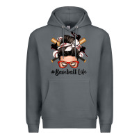 Rock baseball life messy bun Premium Hoodie - Zillion Design Studio