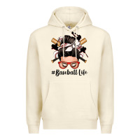 Sandshell baseball life messy bun Premium Hoodie - Zillion Design Studio