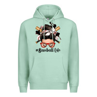 Seafoam baseball life messy bun Premium Hoodie - Zillion Design Studio