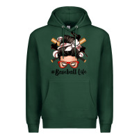 Sports Green baseball life messy bun Premium Hoodie - Zillion Design Studio