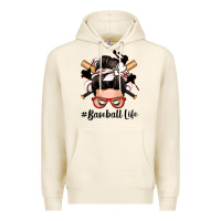 Tofu baseball life messy bun Premium Hoodie - Zillion Design Studio