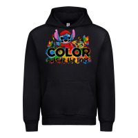 Black color outside the lines autism stitch Urban Hoodie - Zillion Design Studio