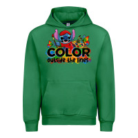 Emerald color outside the lines autism stitch Urban Hoodie - Zillion Design Studio
