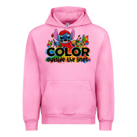Fuchsia Pink color outside the lines autism stitch Urban Hoodie - Zillion Design Studio