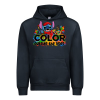 Navy color outside the lines autism stitch Urban Hoodie - Zillion Design Studio