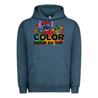 Pigment Midnight Navy color outside the lines autism stitch Urban Hoodie - Zillion Design Studio