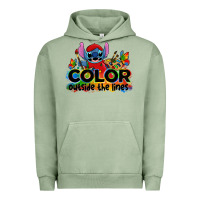 Pigment Oil Green color outside the lines autism stitch Urban Hoodie - Zillion Design Studio