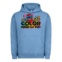Pigment Pebble Blue color outside the lines autism stitch Urban Hoodie - Zillion Design Studio