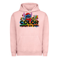 Pigment Salmon color outside the lines autism stitch Urban Hoodie - Zillion Design Studio