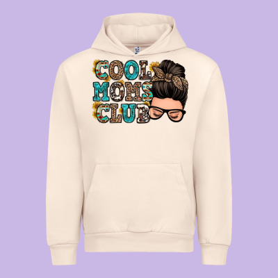 Cool Moms Club Messy Bun Urban Hoodie Designed By Zillion Design Studio