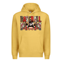 Antique Gold baseball mom messy bun Premium Hoodie - Zillion Design Studio