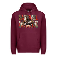 Burgundy baseball mom messy bun Premium Hoodie - Zillion Design Studio