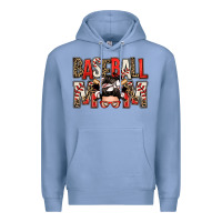 Colony Blue baseball mom messy bun Premium Hoodie - Zillion Design Studio