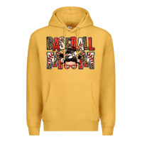Mustard baseball mom messy bun Premium Hoodie - Zillion Design Studio