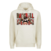 Oatmeal Heather baseball mom messy bun Premium Hoodie - Zillion Design Studio