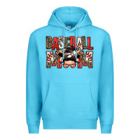 Ocean Blue baseball mom messy bun Premium Hoodie - Zillion Design Studio