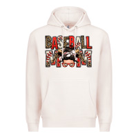 Pale Pink baseball mom messy bun Premium Hoodie - Zillion Design Studio