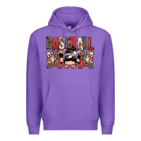 Purple baseball mom messy bun Premium Hoodie - Zillion Design Studio