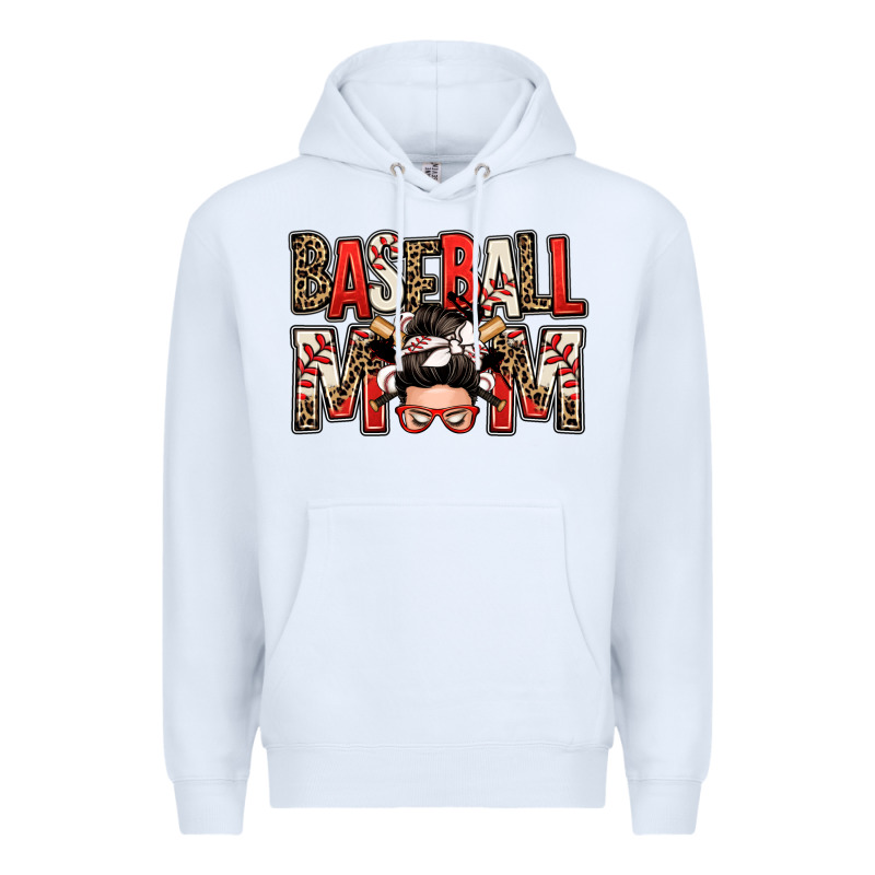 Baseball Mom Messy Bun Premium Hoodie by Zillion Design Studio | Teevron