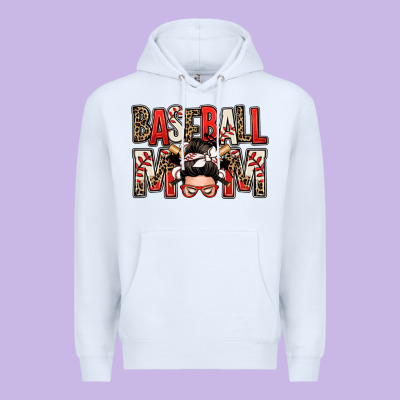 Baseball Mom Messy Bun Premium Hoodie Designed By Zillion Design Studio