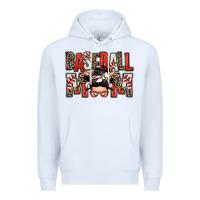 White baseball mom messy bun Premium Hoodie - Zillion Design Studio