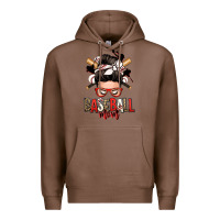 Chestnut baseball mom messy bun Premium Hoodie - Zillion Design Studio