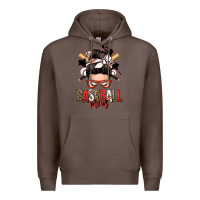 Coffee baseball mom messy bun Premium Hoodie - Zillion Design Studio