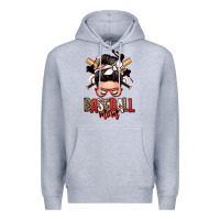Heather Grey baseball mom messy bun Premium Hoodie - Zillion Design Studio