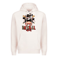 Pale Pink baseball mom messy bun Premium Hoodie - Zillion Design Studio