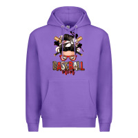 Purple baseball mom messy bun Premium Hoodie - Zillion Design Studio