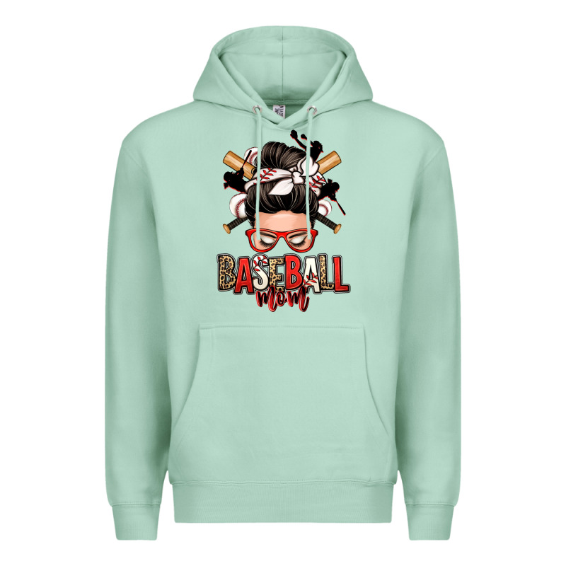 Baseball Mom Messy Bun Premium Hoodie by Zillion Design Studio | Teevron