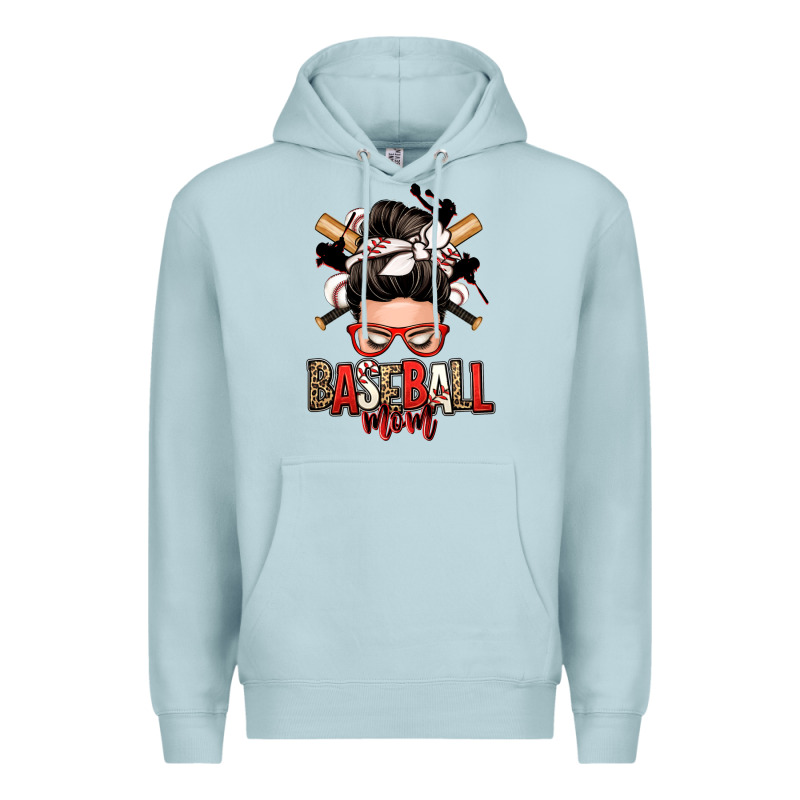 Baseball Mom Messy Bun Premium Hoodie by Zillion Design Studio | Teevron