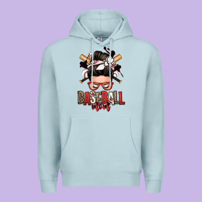 Baseball Mom Messy Bun Premium Hoodie Designed By Zillion Design Studio