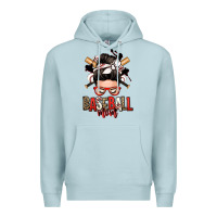 Blue Mist baseball mom messy bun Premium Hoodie - Zillion Design Studio