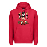 Cardinal baseball mom messy bun Premium Hoodie - Zillion Design Studio