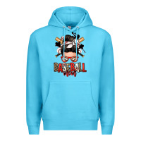 Ocean Blue baseball mom messy bun Premium Hoodie - Zillion Design Studio