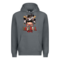 Rock baseball mom messy bun Premium Hoodie - Zillion Design Studio