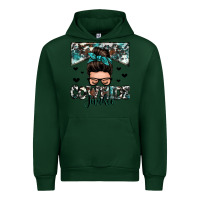 Forest Green cowhide junkie messy bun Urban Hoodie - Zillion Design Studio